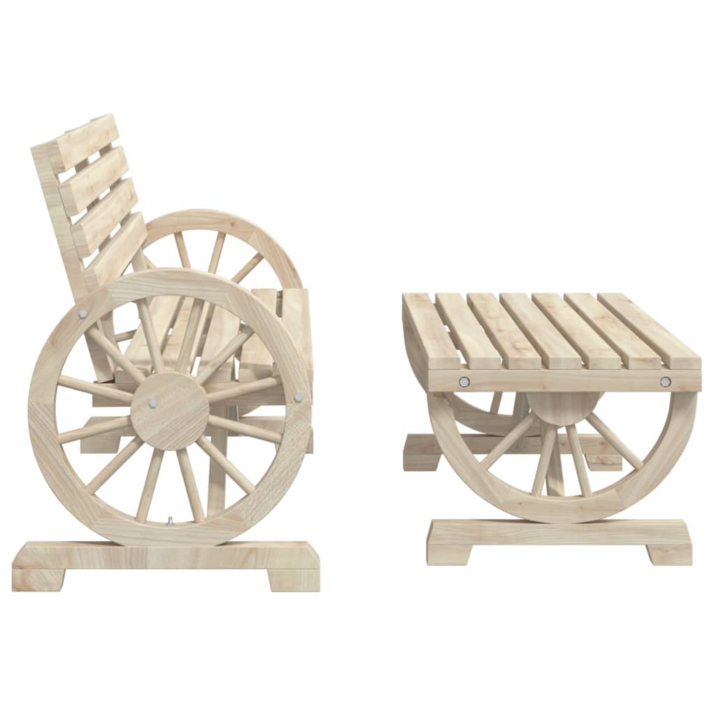 Solid Fir Wood 2-Piece Garden Lounge Set - Stylish & Durable
