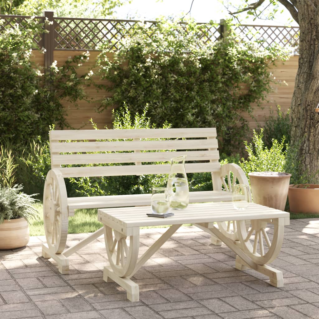 Solid Fir Wood 2-Piece Garden Lounge Set - Stylish & Durable