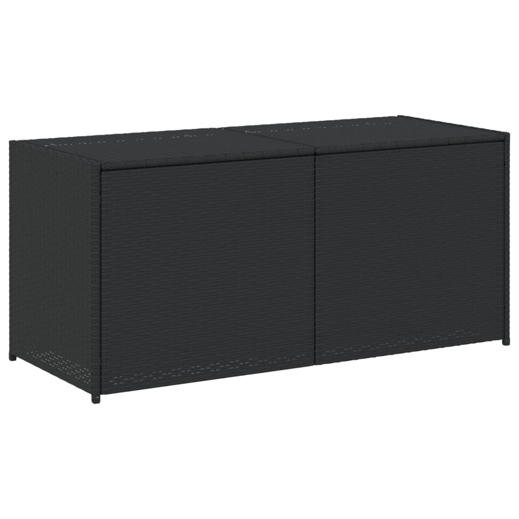 Black Poly Rattan Garden Storage Box - 283L Capacity