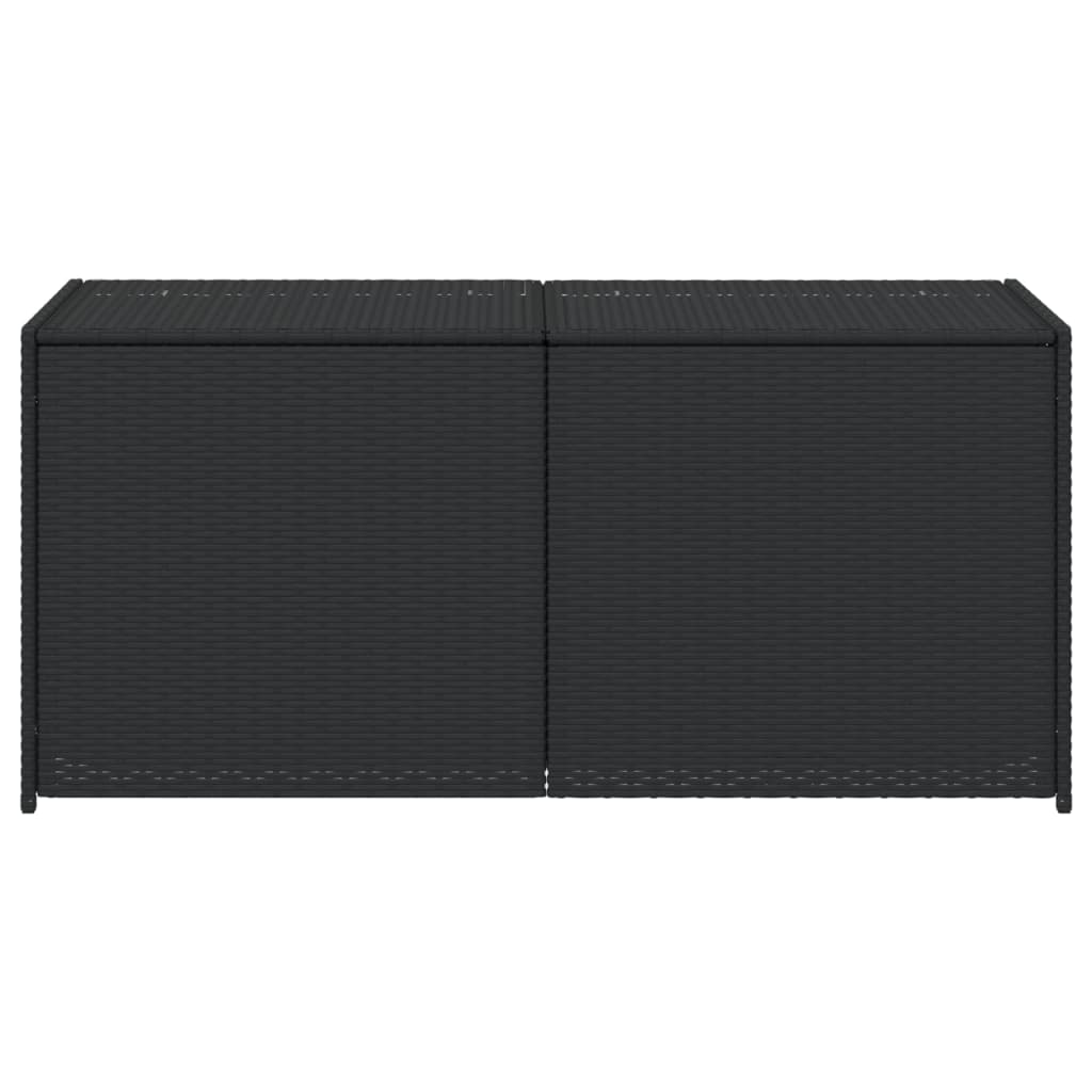 Black Poly Rattan Garden Storage Box - 283L Capacity