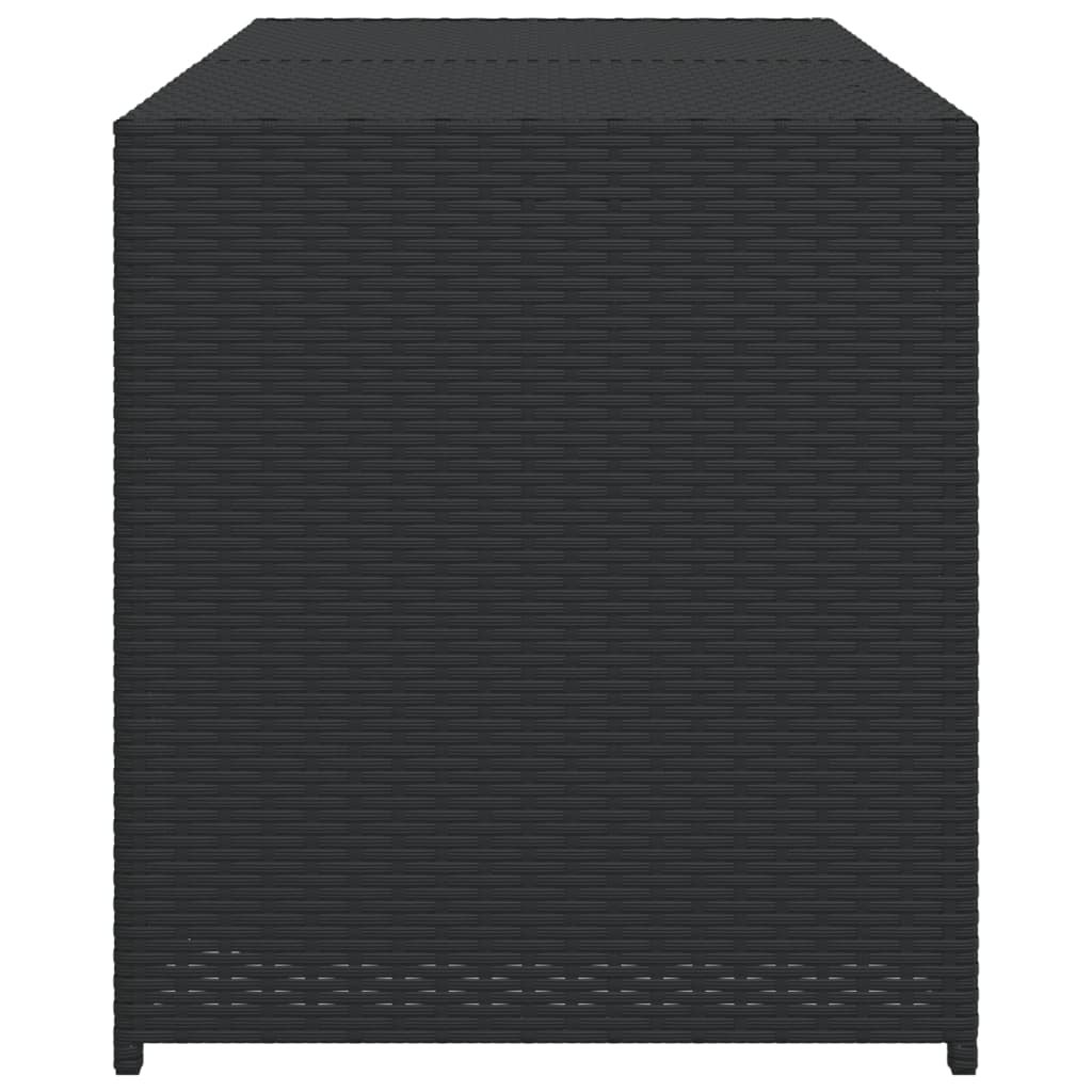 Black Poly Rattan Garden Storage Box - 283L Capacity