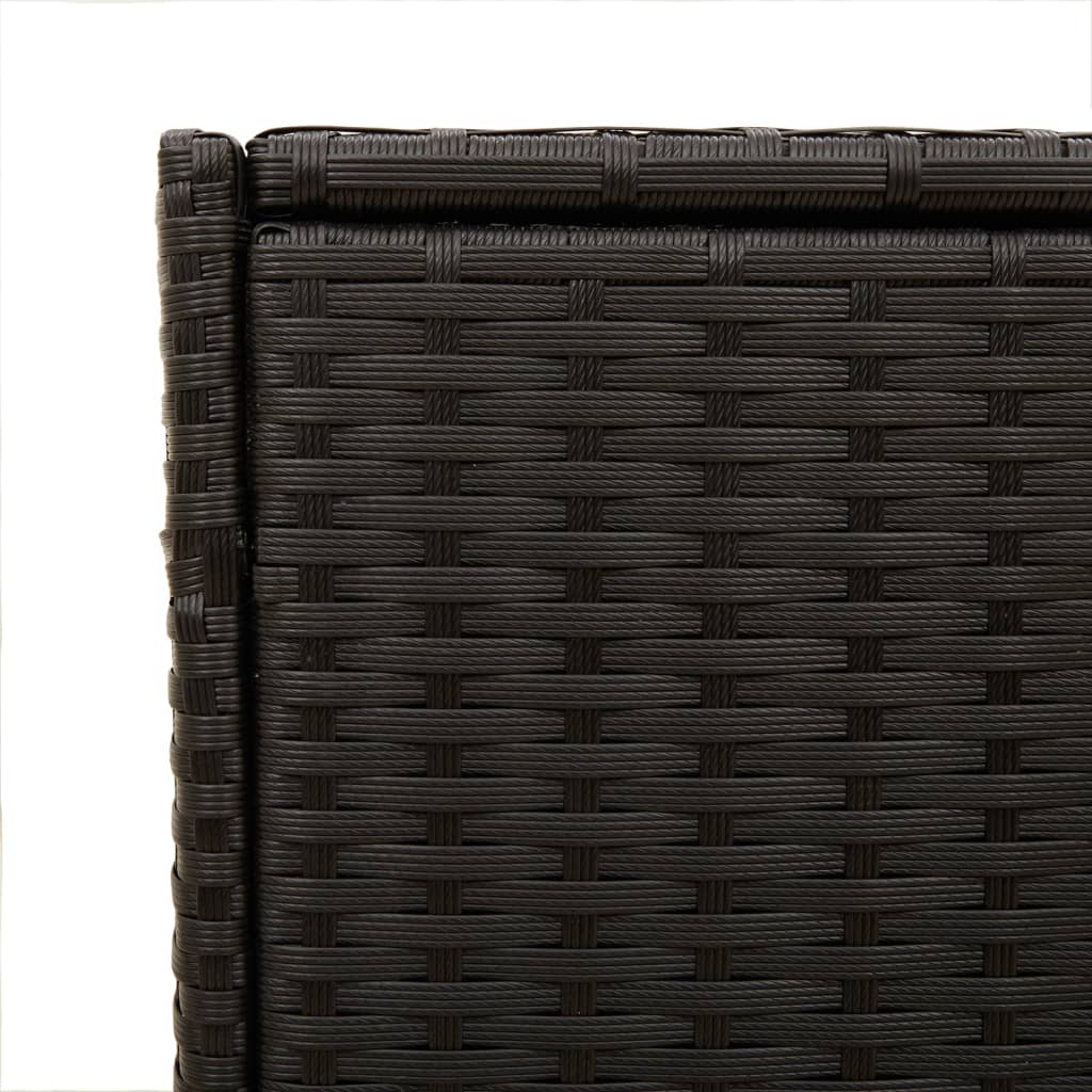 Black Poly Rattan Garden Storage Box - 283L Capacity