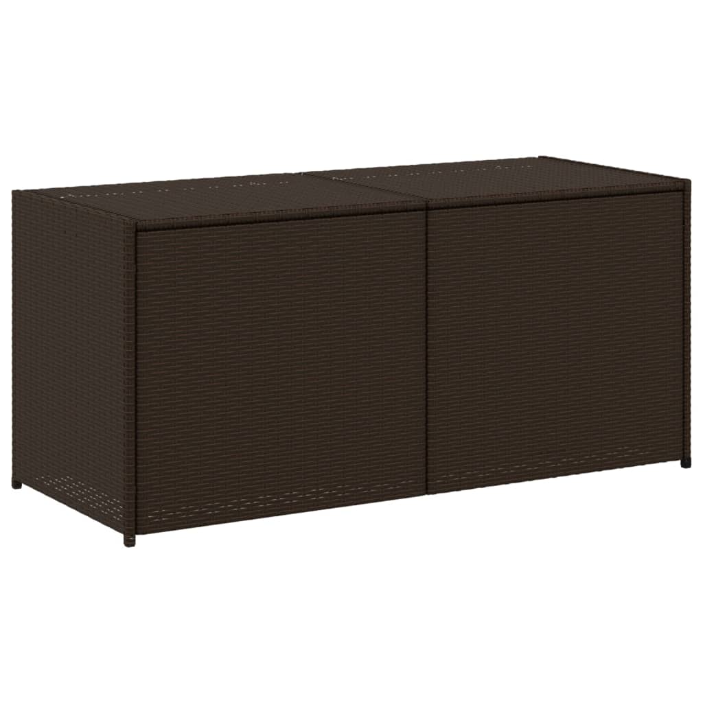 Brown Poly Rattan Garden Storage Box - 283L Capacity