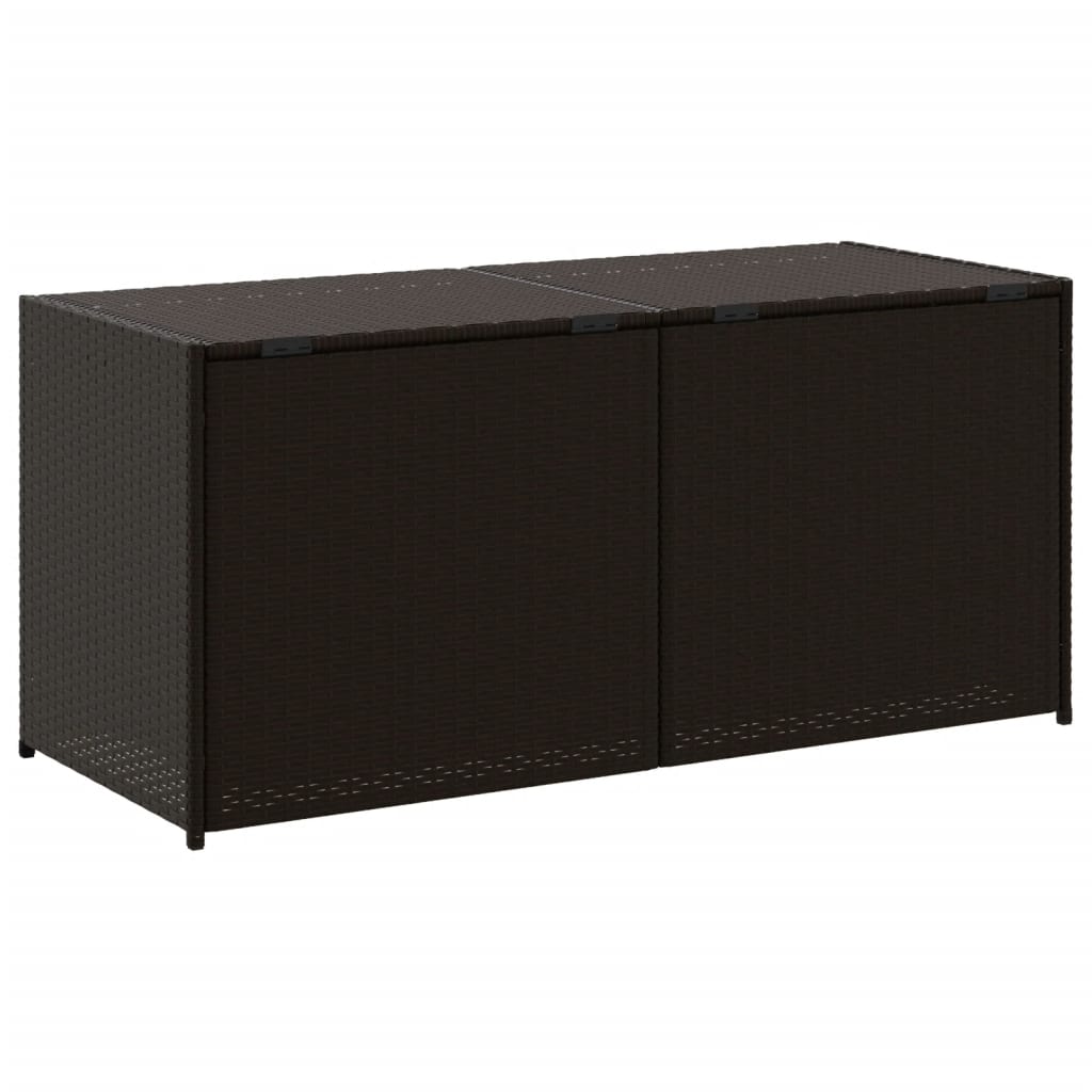 Brown Poly Rattan Garden Storage Box - 283L Capacity