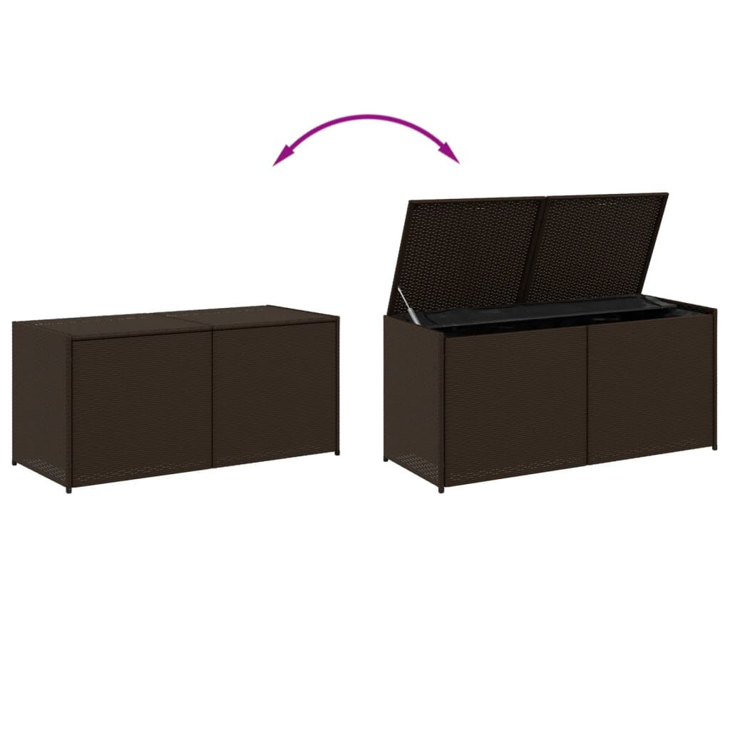 Brown Poly Rattan Garden Storage Box - 283L Capacity