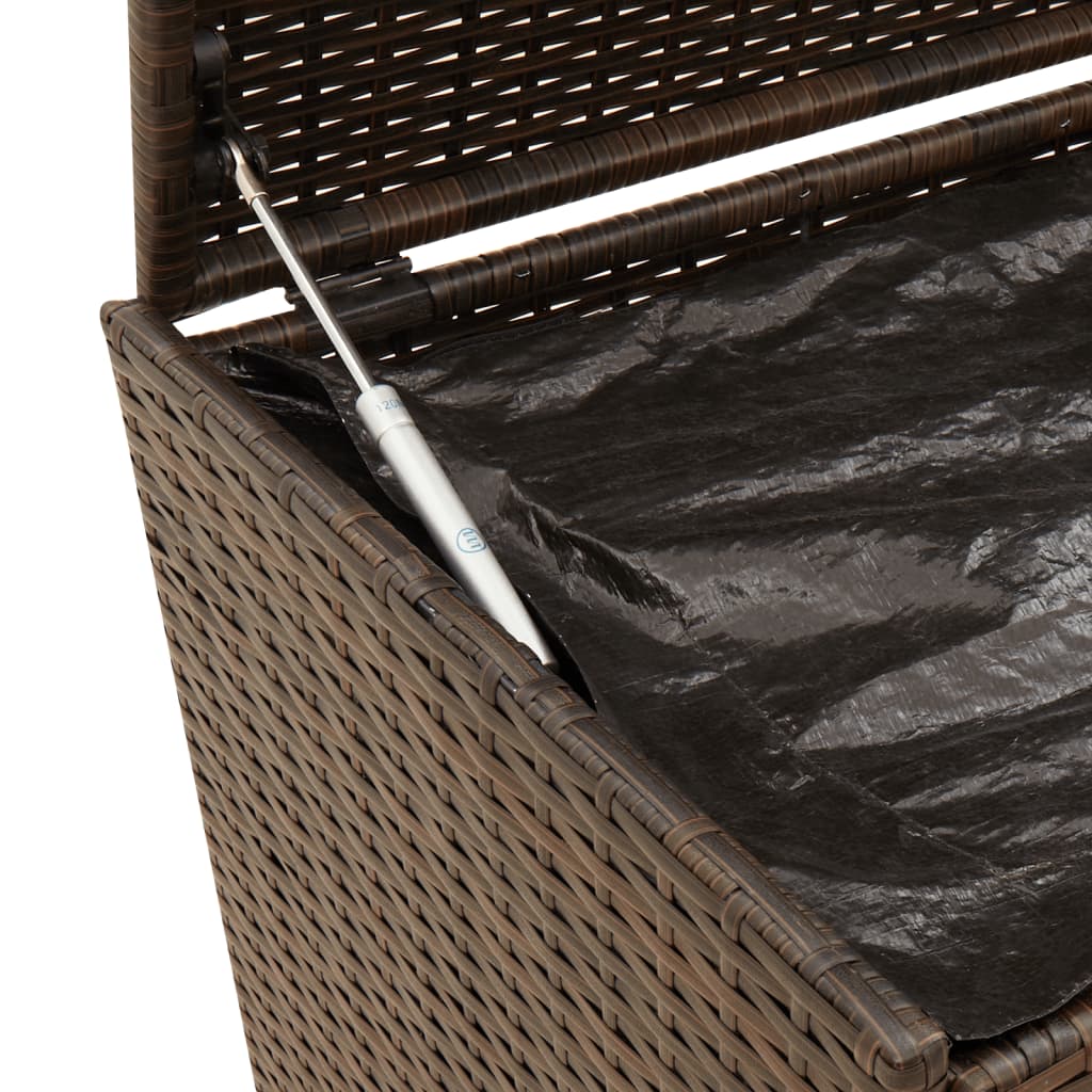 Brown Poly Rattan Garden Storage Box - 283L Capacity