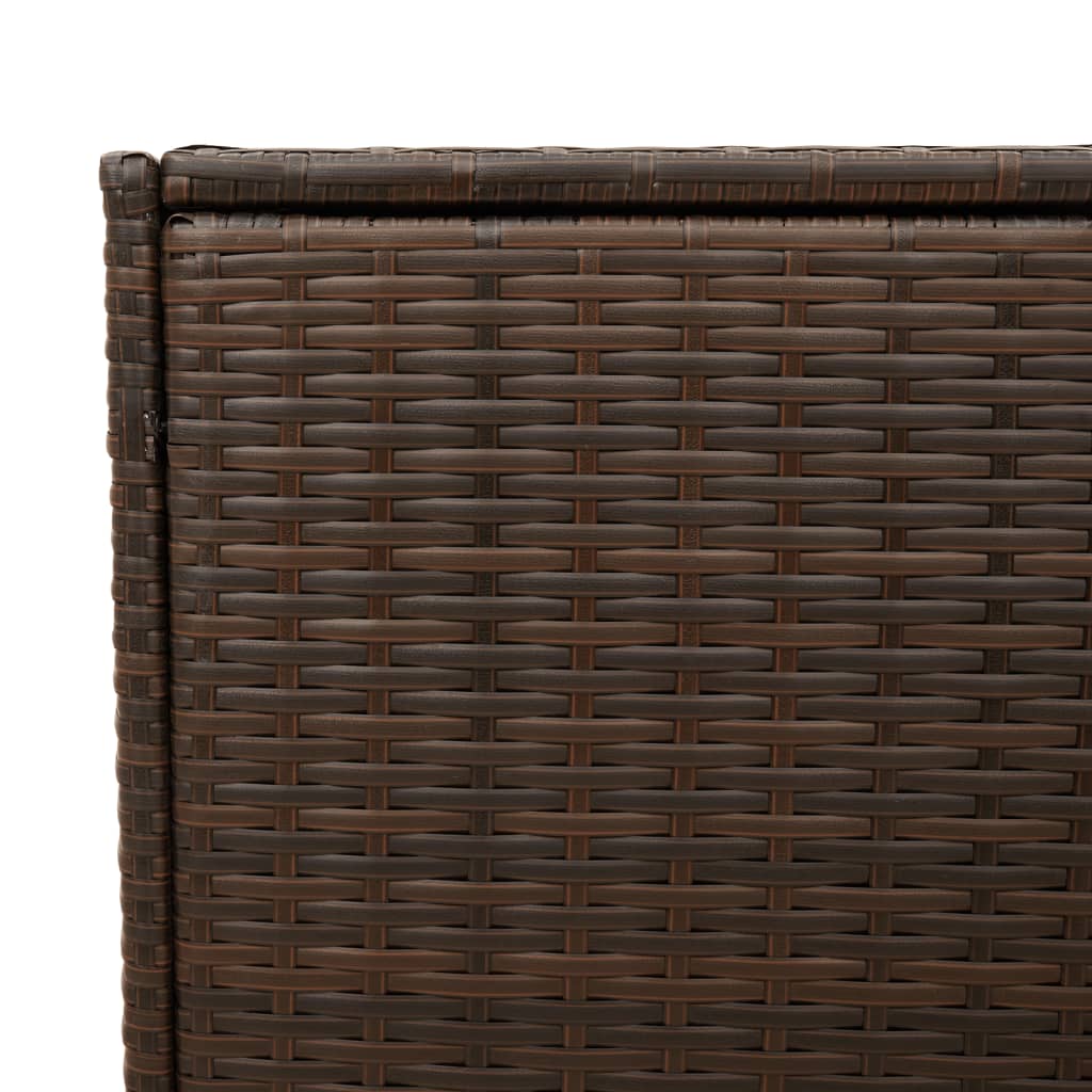 Brown Poly Rattan Garden Storage Box - 283L Capacity