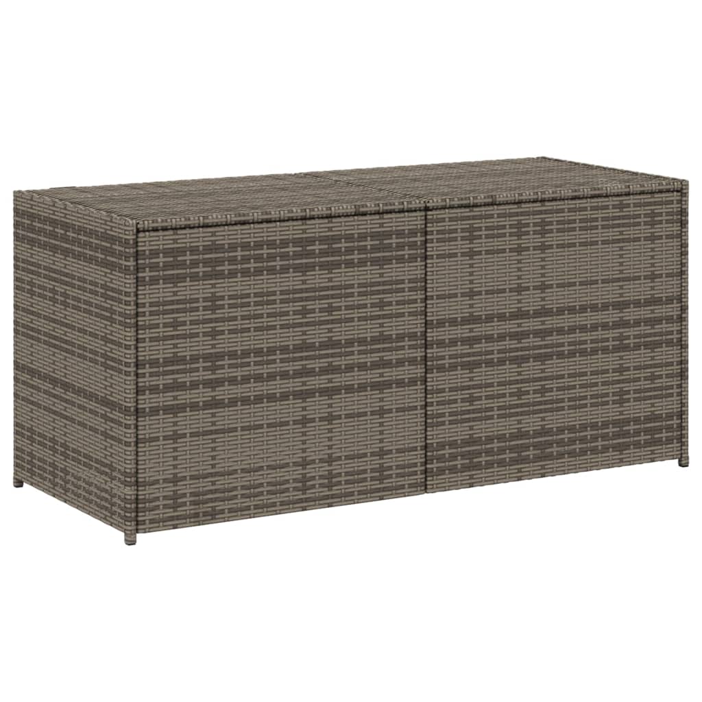 Grey Poly Rattan Garden Storage Box - 283L Capacity