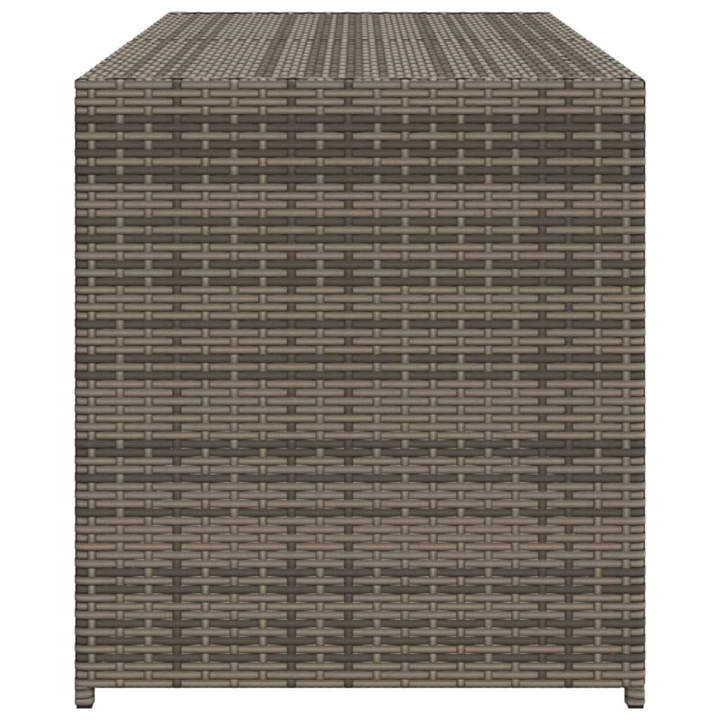 Grey Poly Rattan Garden Storage Box - 283L Capacity