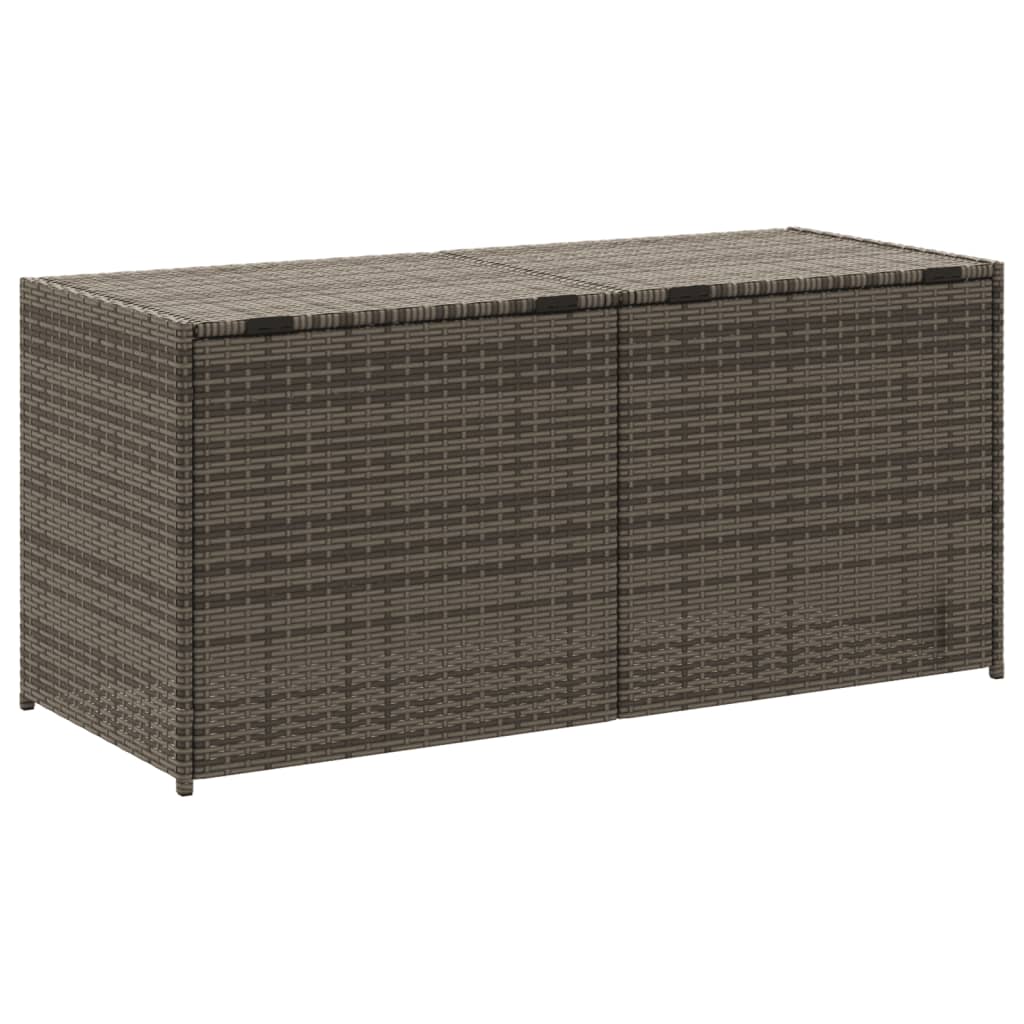 Grey Poly Rattan Garden Storage Box - 283L Capacity