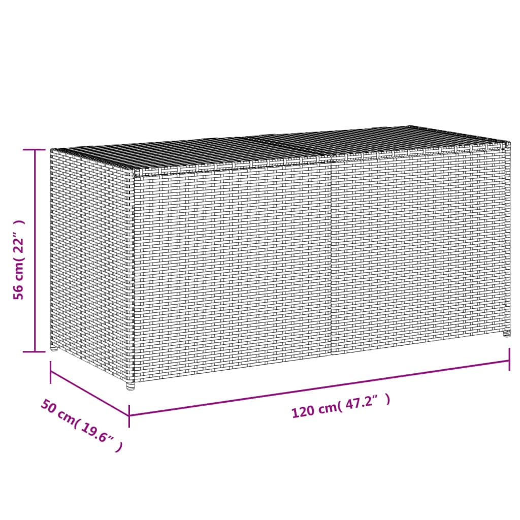 Grey Poly Rattan Garden Storage Box - 283L Capacity
