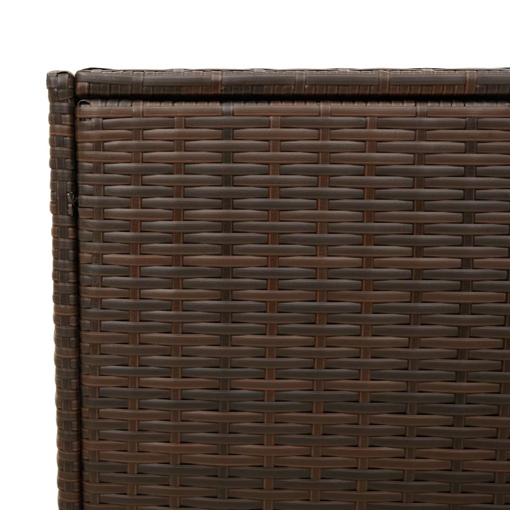 Brown Poly Rattan Garden Storage Box with Wheels - 283L Capacity