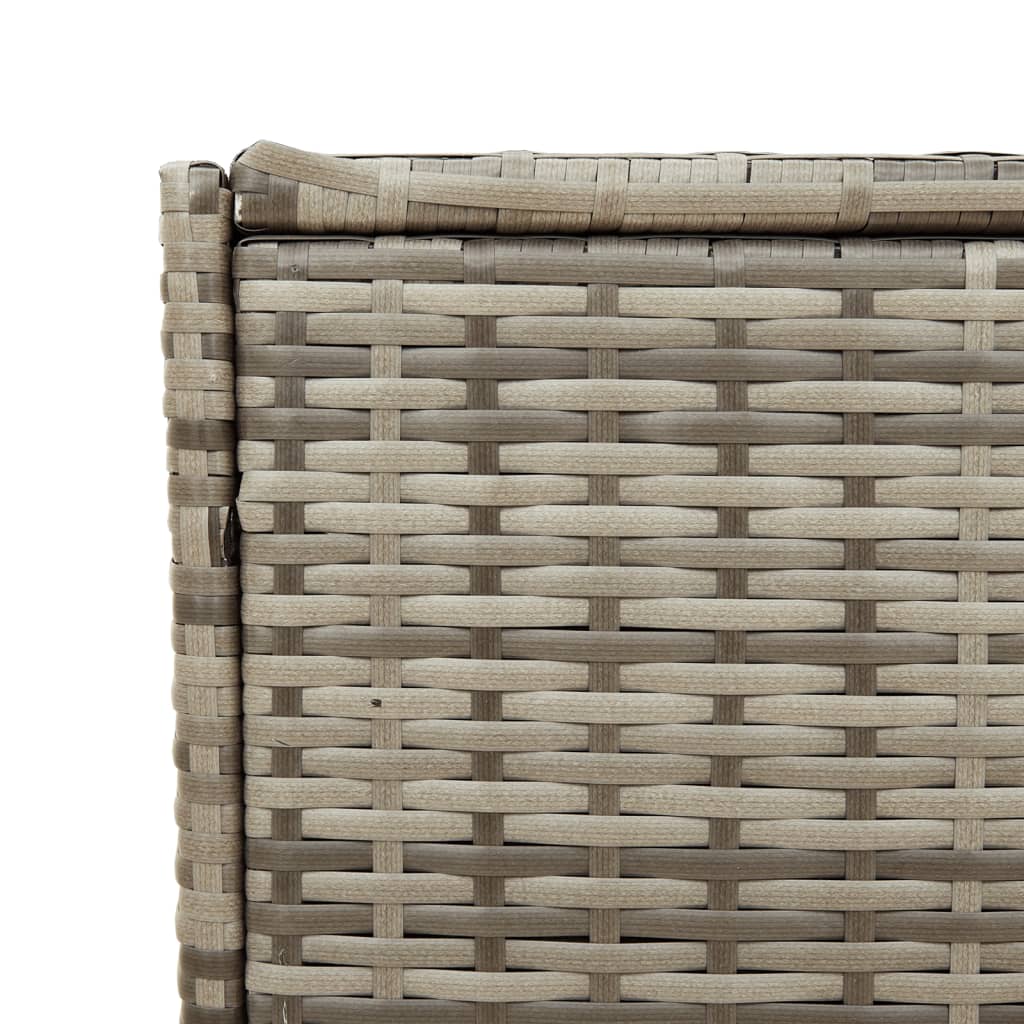Grey Poly Rattan Garden Storage Box with Wheels - 283L Capacity