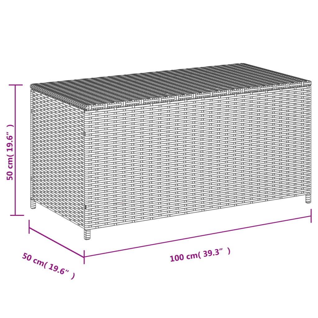 Beige Poly Rattan Garden Storage Box - 190L Capacity