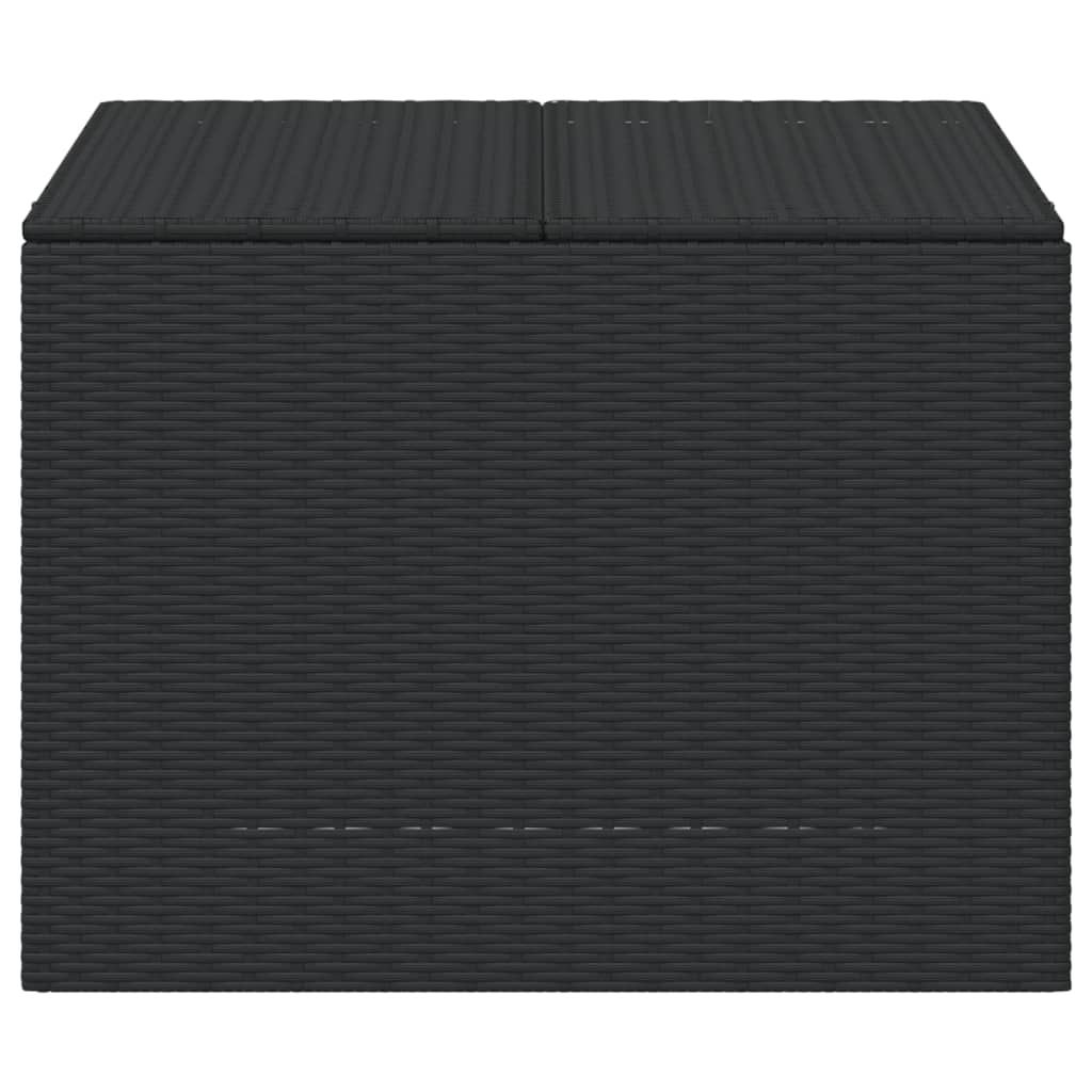 Black Poly Rattan Garden Storage Box 291L - Stylish & Durable