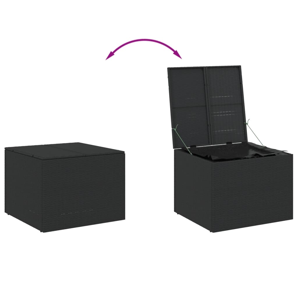 Black Poly Rattan Garden Storage Box 291L - Stylish & Durable