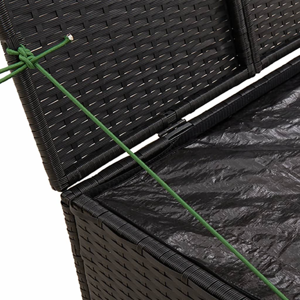 Black Poly Rattan Garden Storage Box 291L - Stylish & Durable