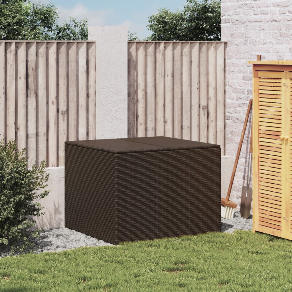 Brown Poly Rattan Garden Storage Box, 291L Capacity