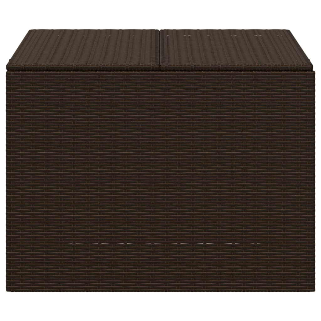 Brown Poly Rattan Garden Storage Box, 291L Capacity