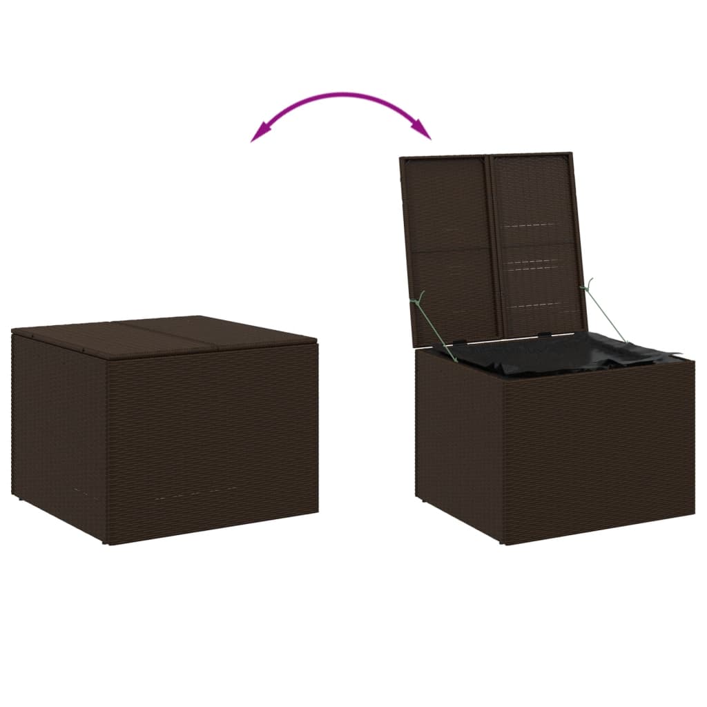Brown Poly Rattan Garden Storage Box, 291L Capacity