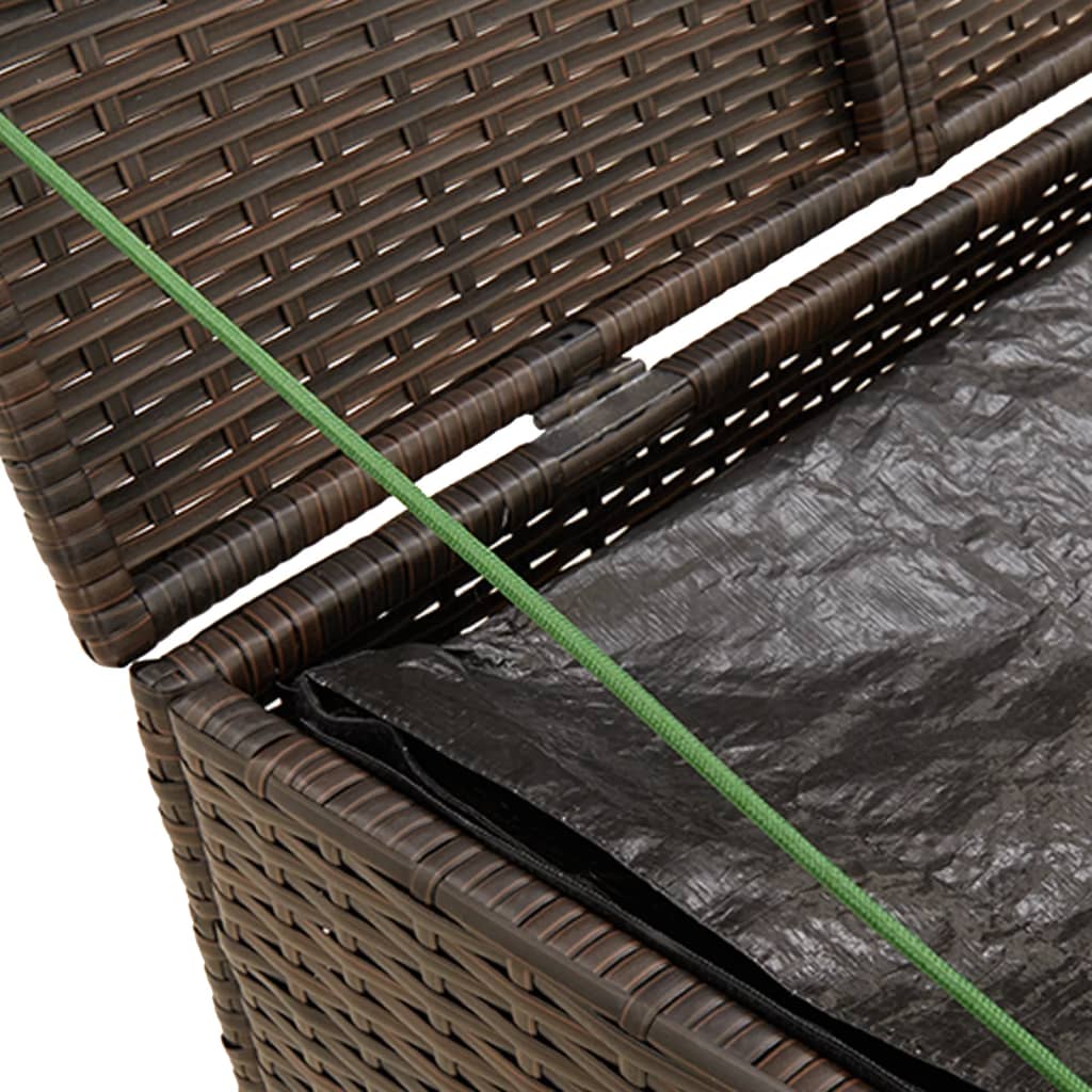 Brown Poly Rattan Garden Storage Box, 291L Capacity
