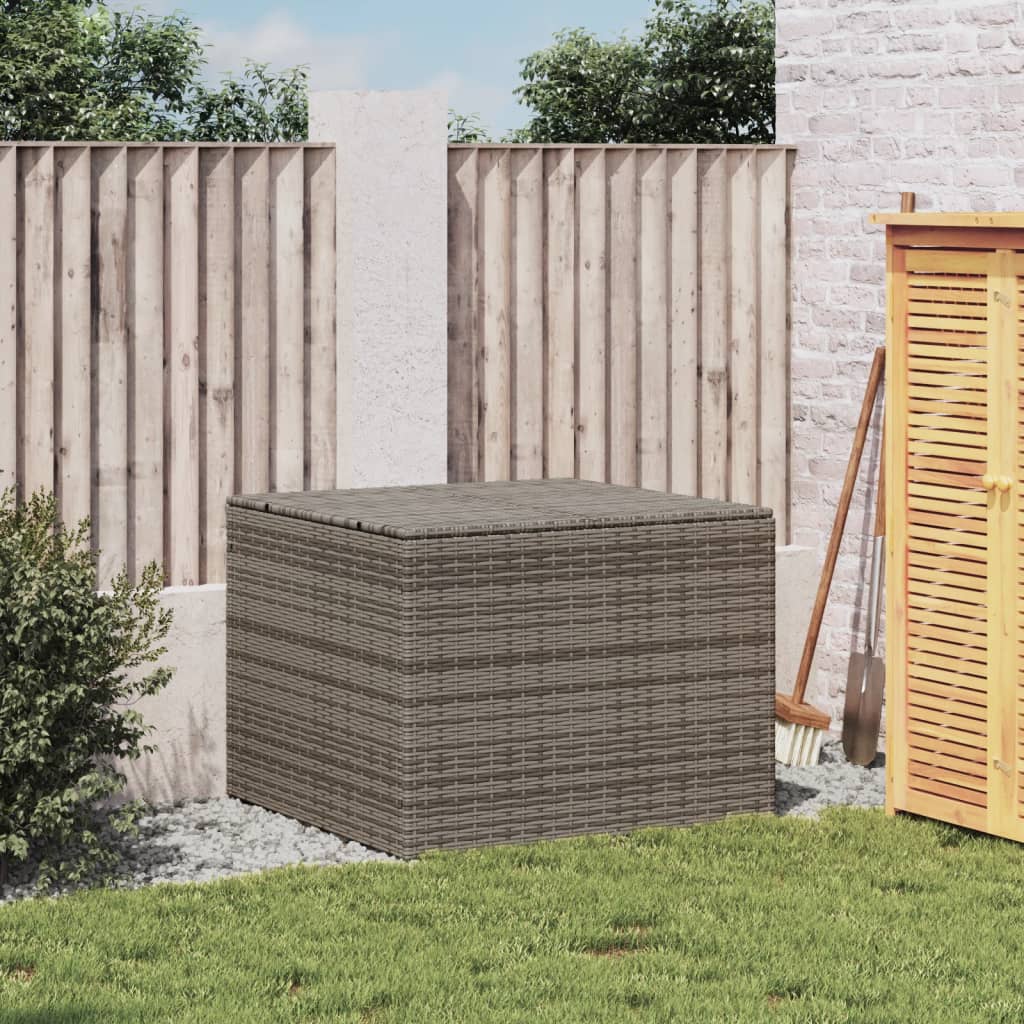 Stylish Grey 291L Poly Rattan Garden Storage Box