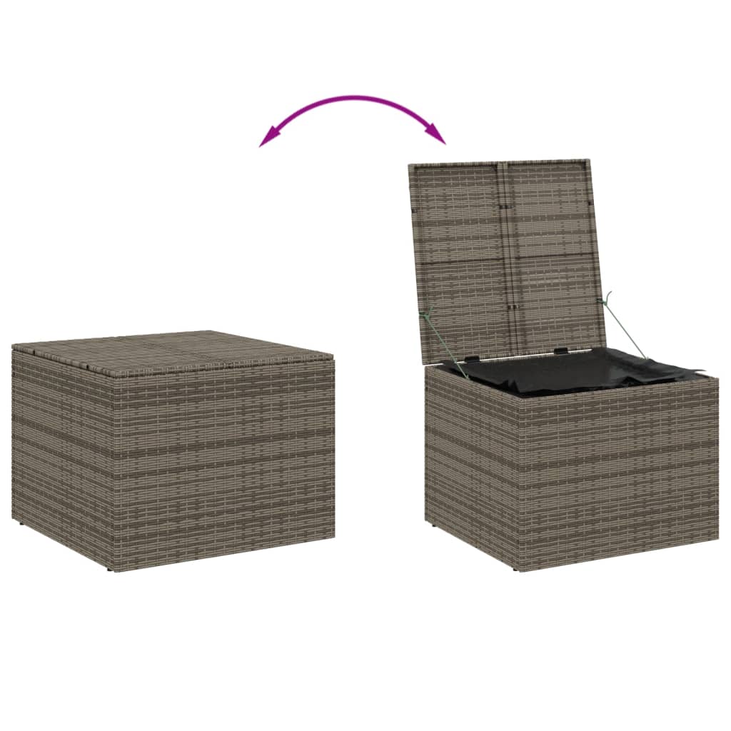 Stylish Grey 291L Poly Rattan Garden Storage Box