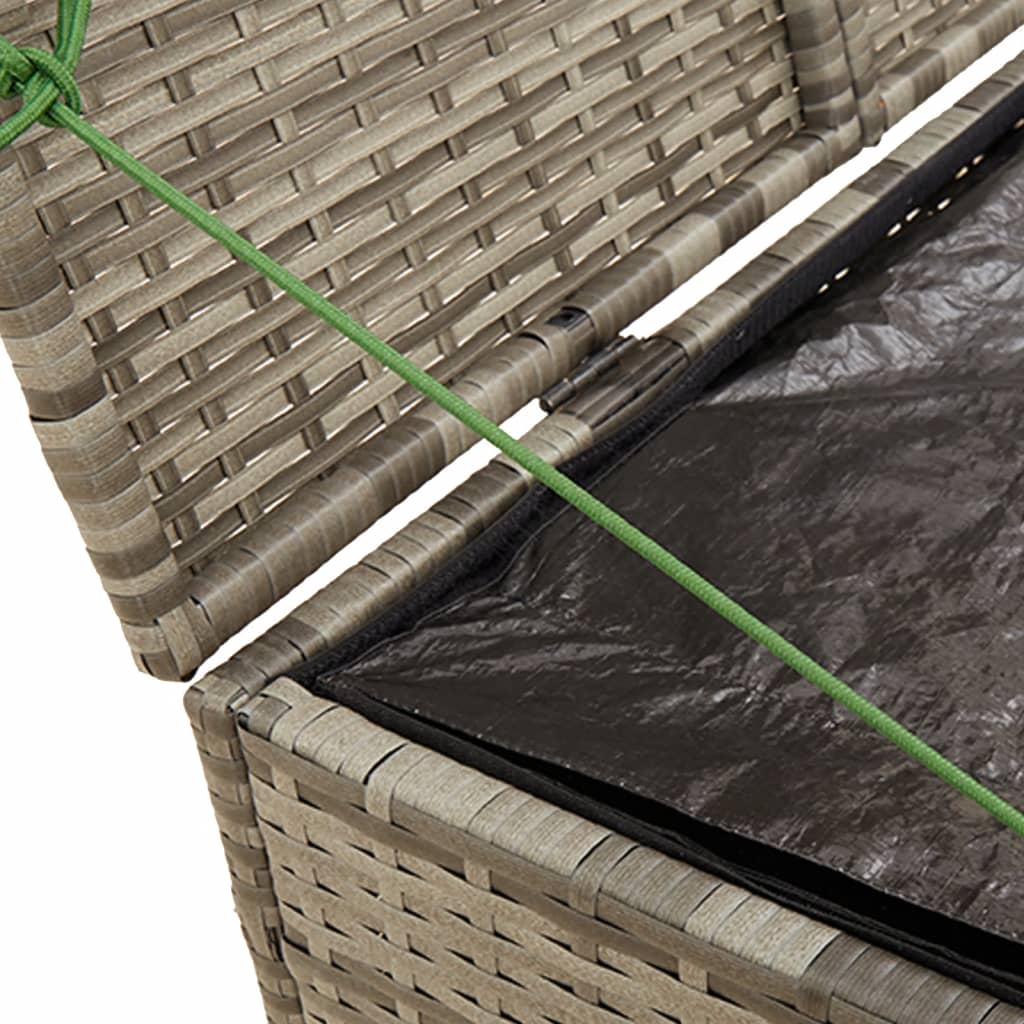 Stylish Grey 291L Poly Rattan Garden Storage Box