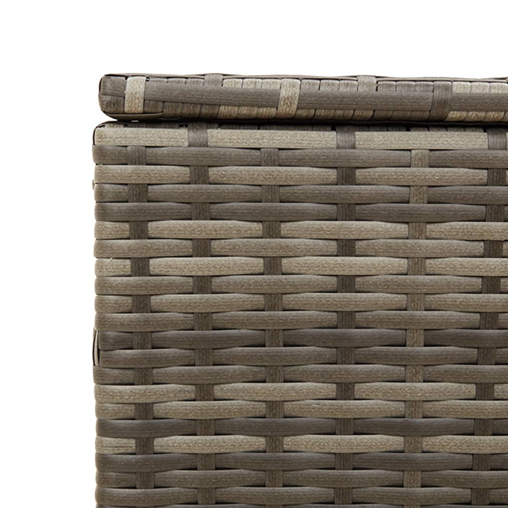 Stylish Grey 291L Poly Rattan Garden Storage Box