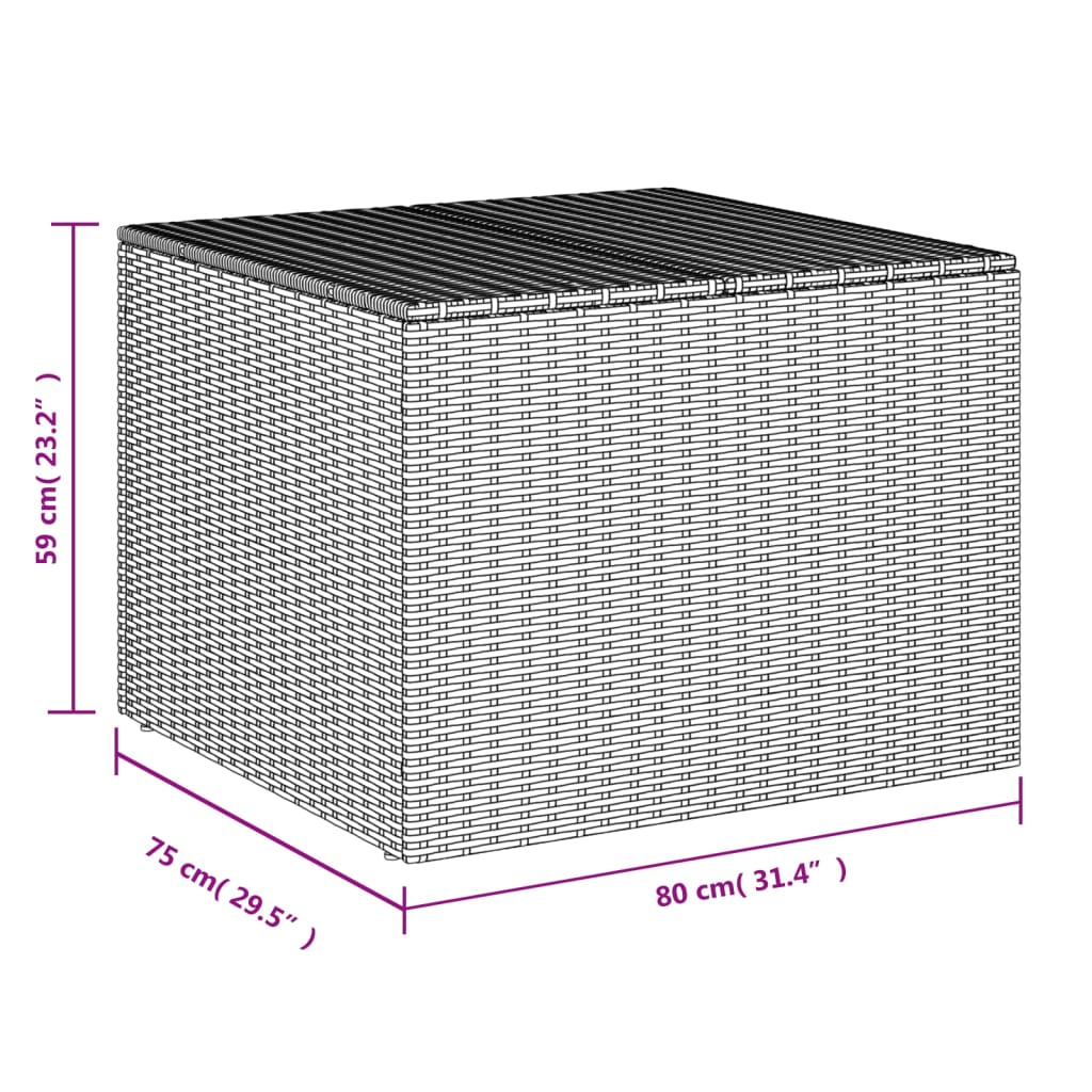 Stylish Grey 291L Poly Rattan Garden Storage Box