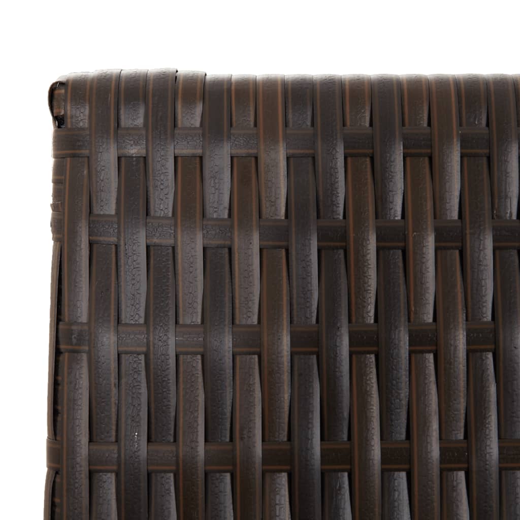 6-Panel Brown Poly Rattan Room Divider - Stylish & Functional Decor