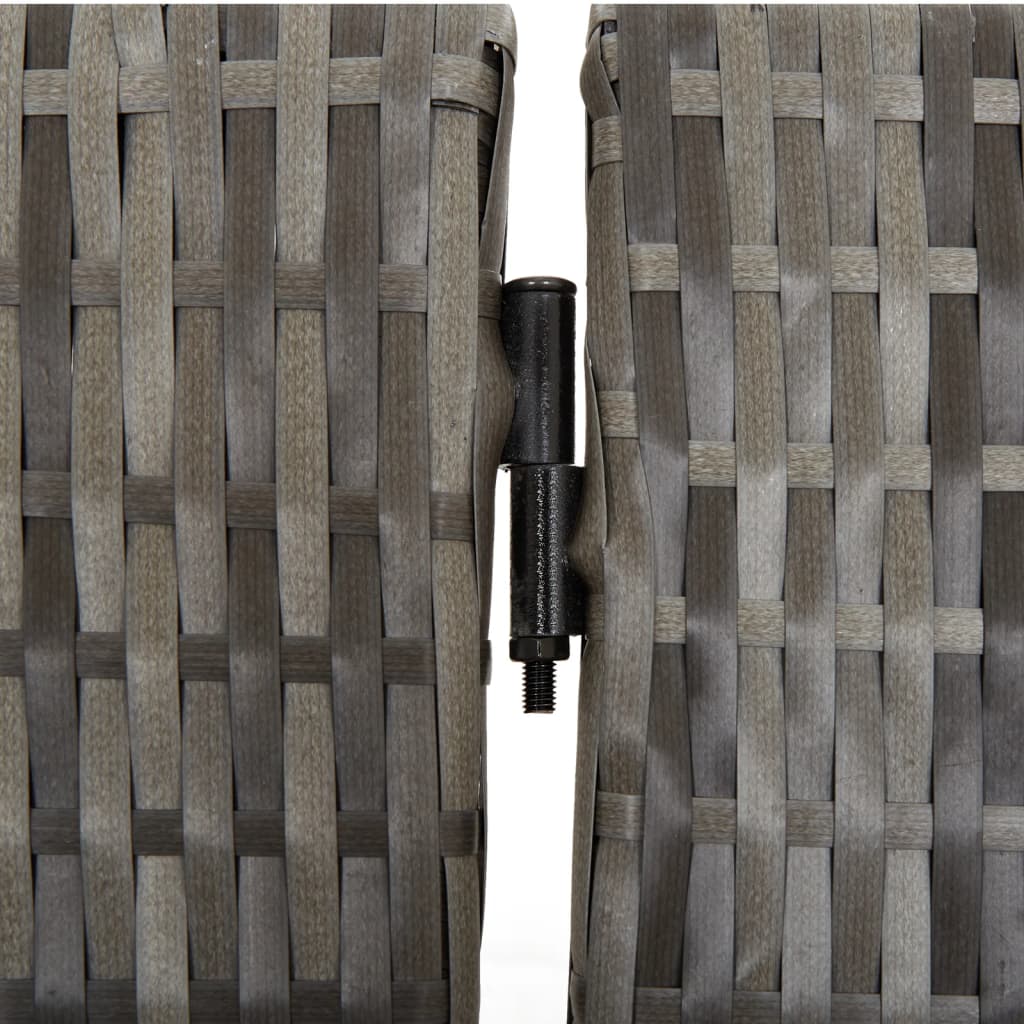 Stylish Grey Poly Rattan 3-Panel Room Divider