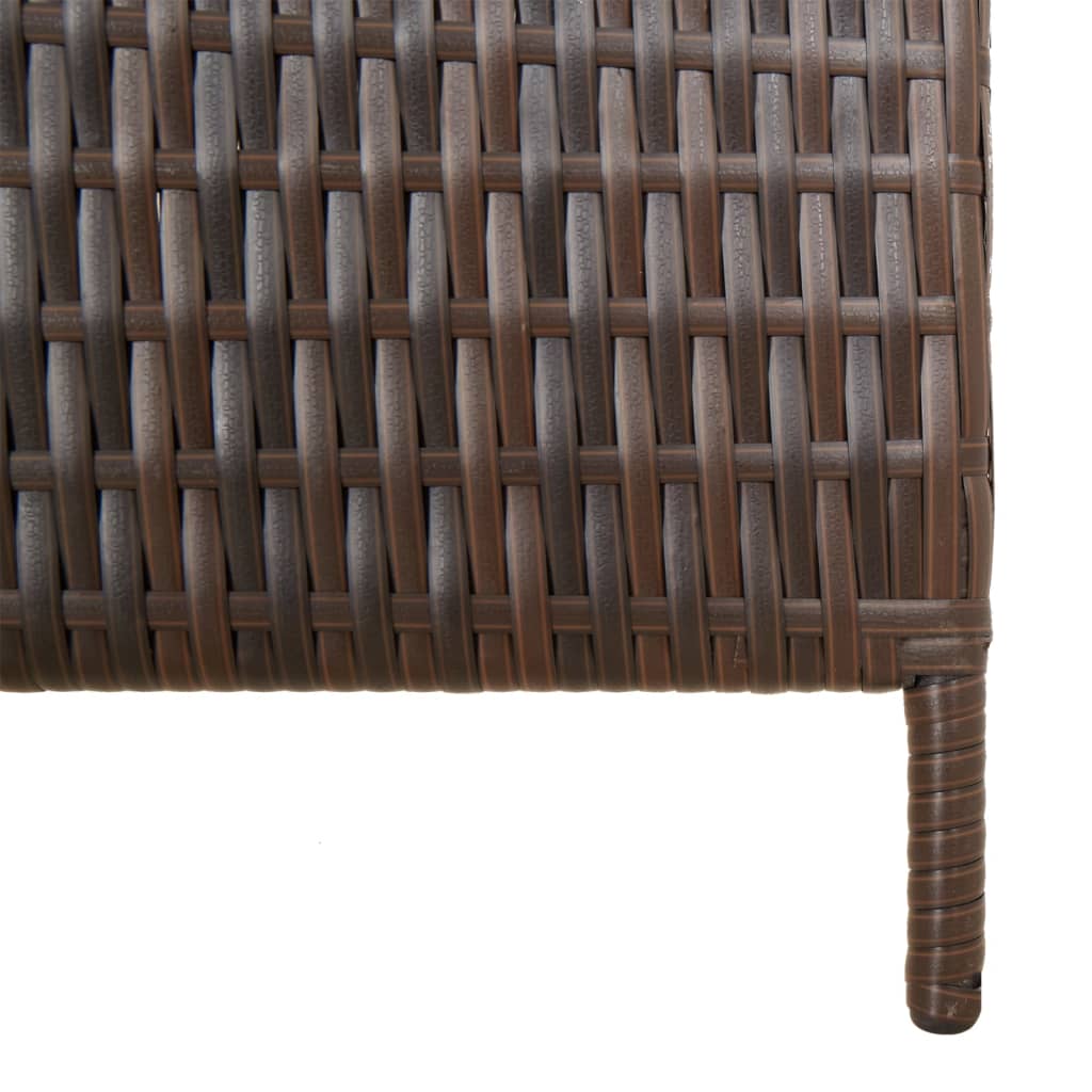 Brown Poly Rattan Room Divider - 4 Panel Privacy Screen