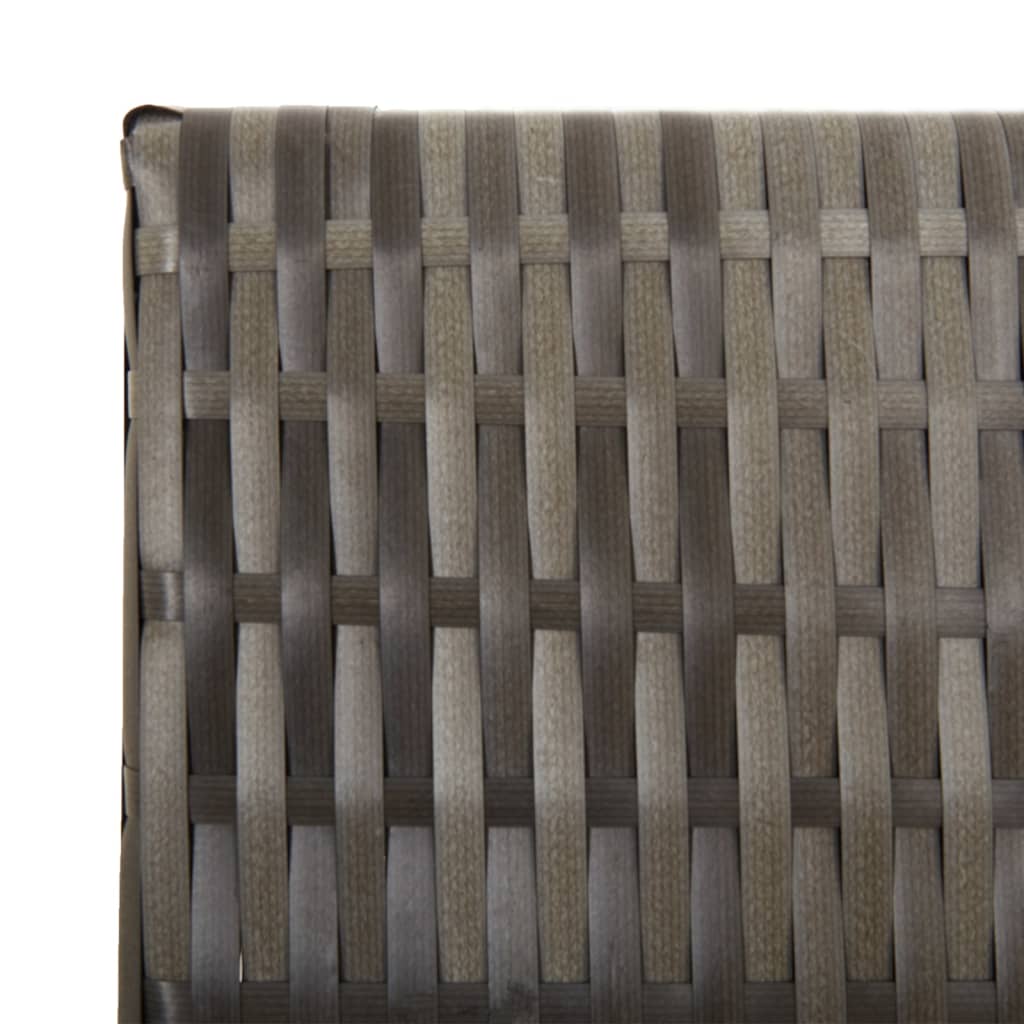 5-Panel Grey Poly Rattan Room Divider - Stylish & Functional Decor