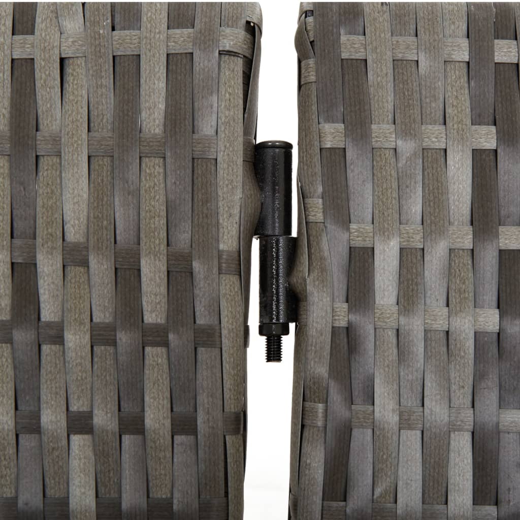 5-Panel Grey Poly Rattan Room Divider - Stylish & Functional Decor