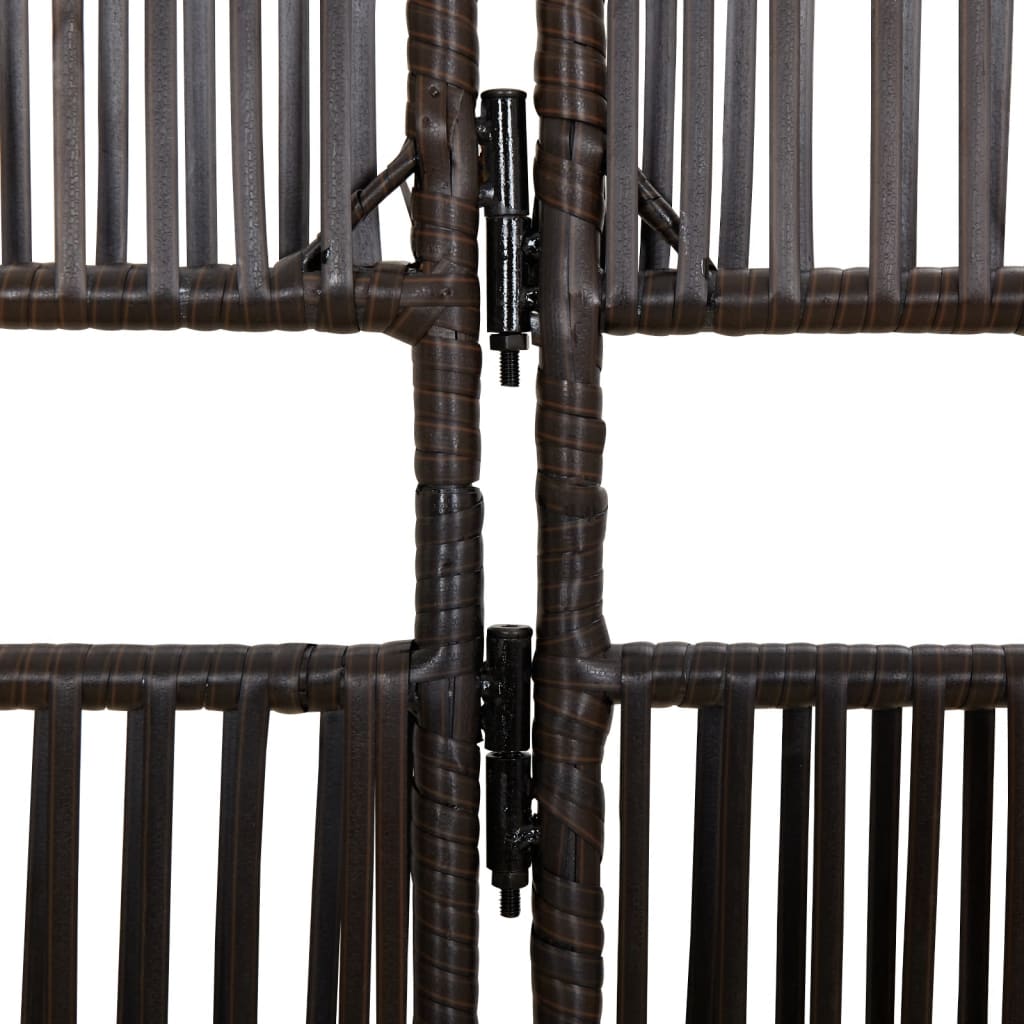 Brown Poly Rattan Room Divider - 3 Panels, Stylish & Durable