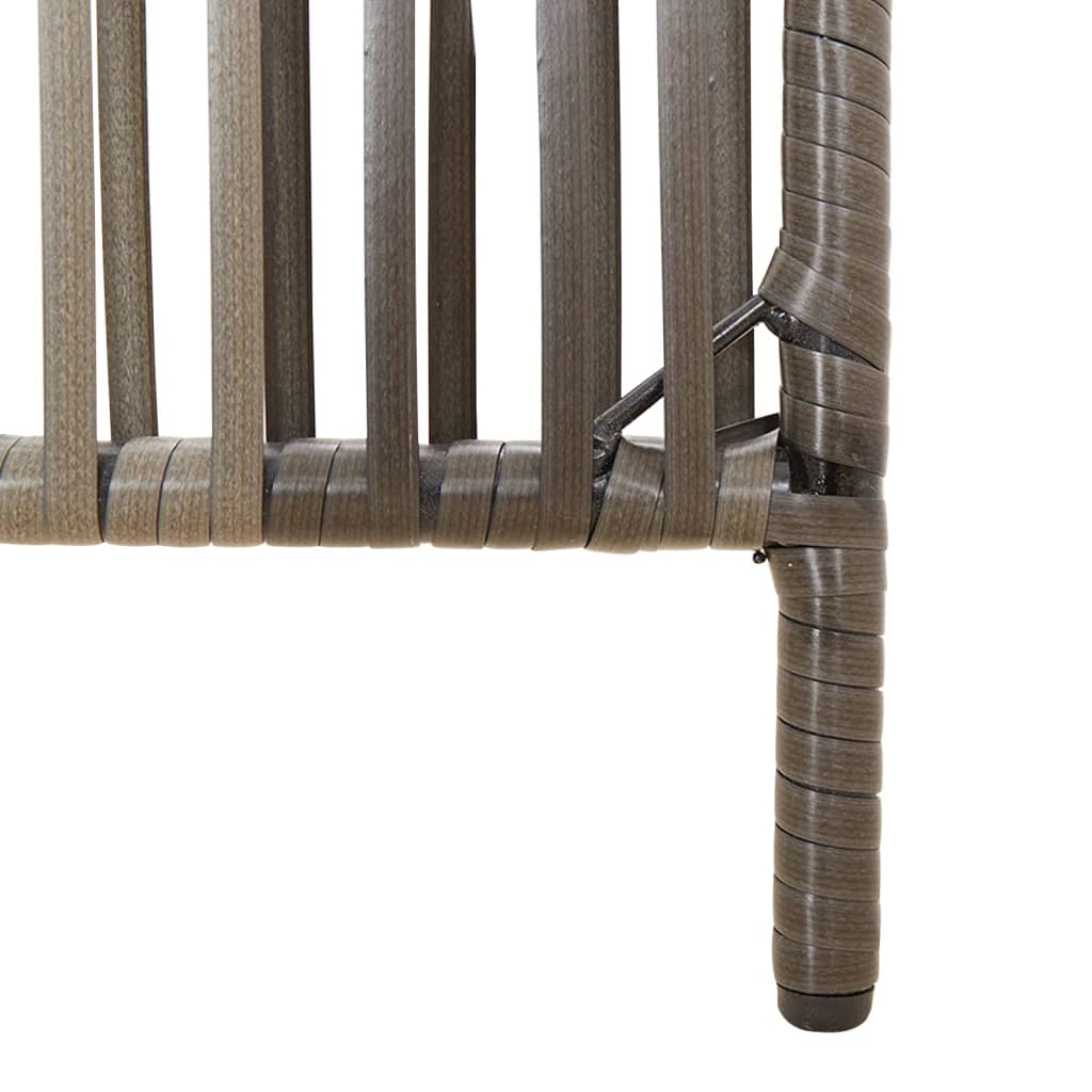 Room Divider 3 Panels Grey Poly Rattan
