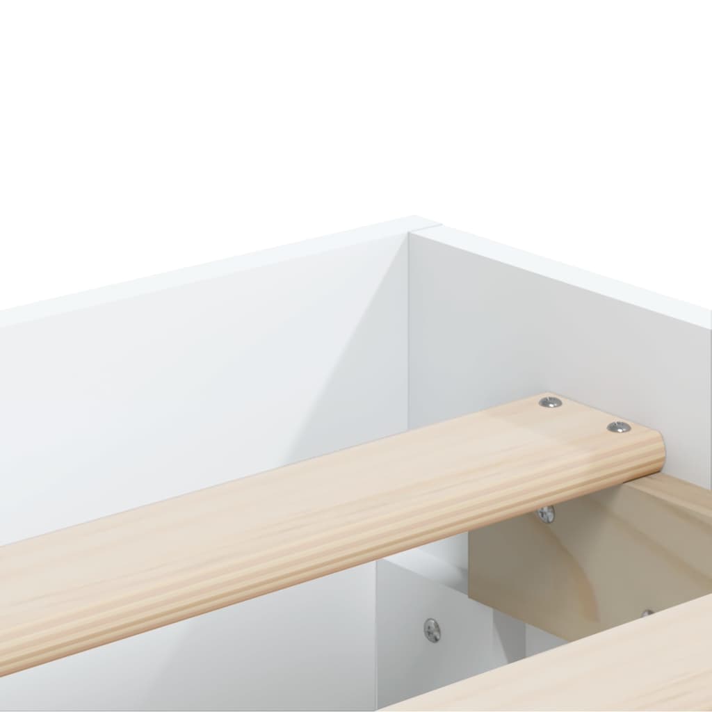 Bed Frame with Drawers without Mattress White 140x200 cm