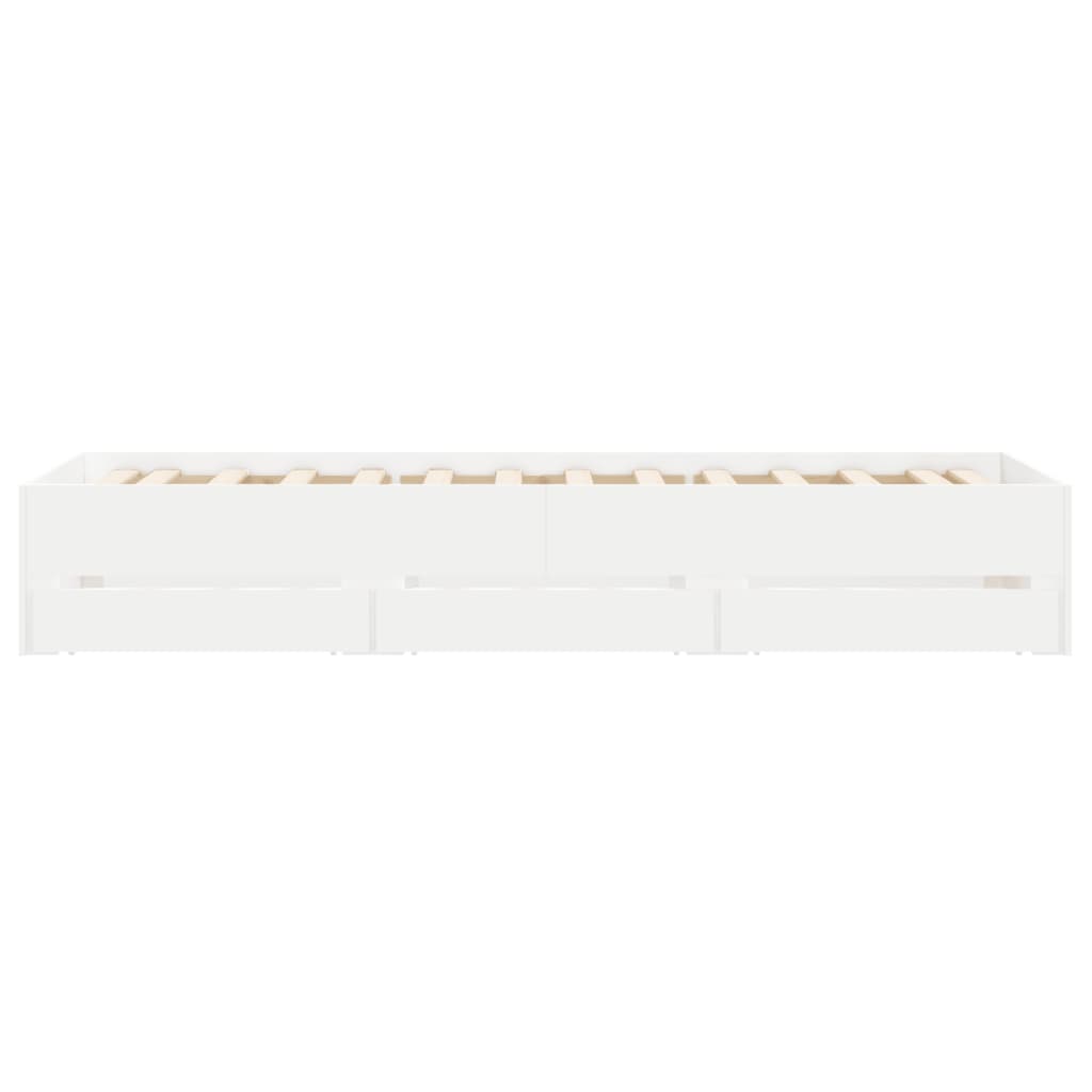 Bed Frame with Drawers without Mattress White 100x200 cm