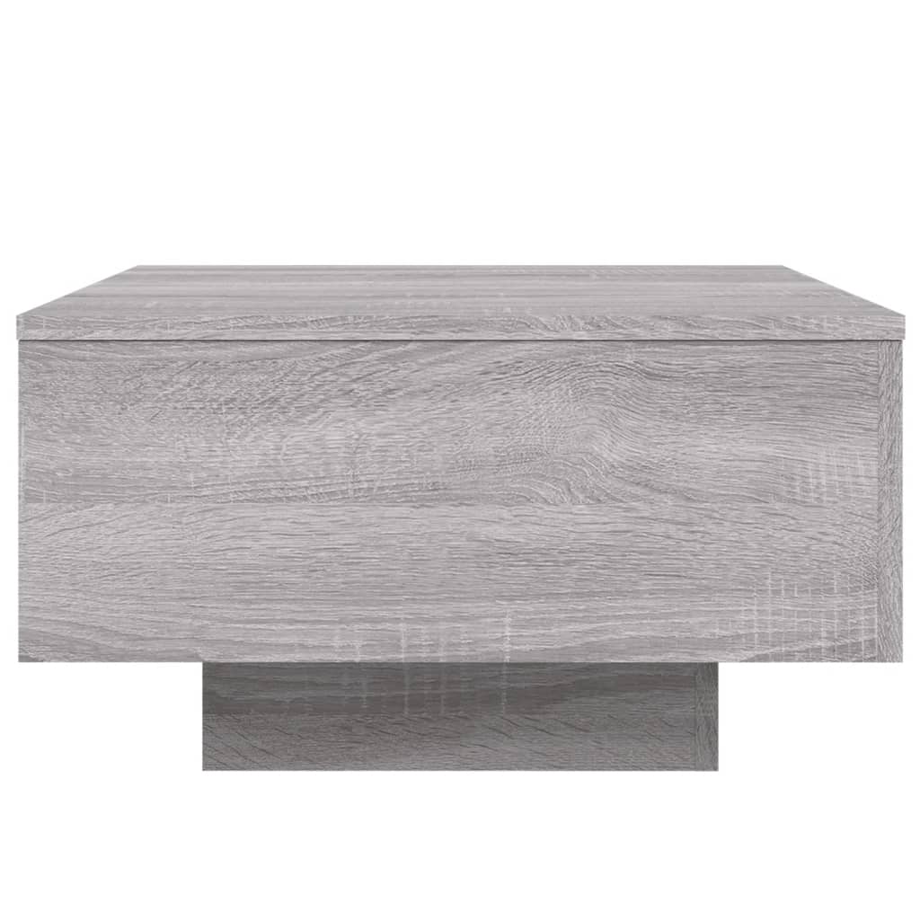 Coffee Table with LED Lights Grey Sonoma 55x55x31 cm