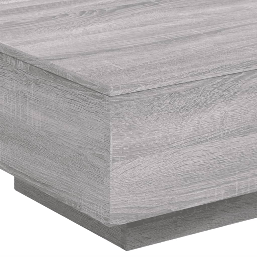 Coffee Table with LED Lights Grey Sonoma 55x55x31 cm