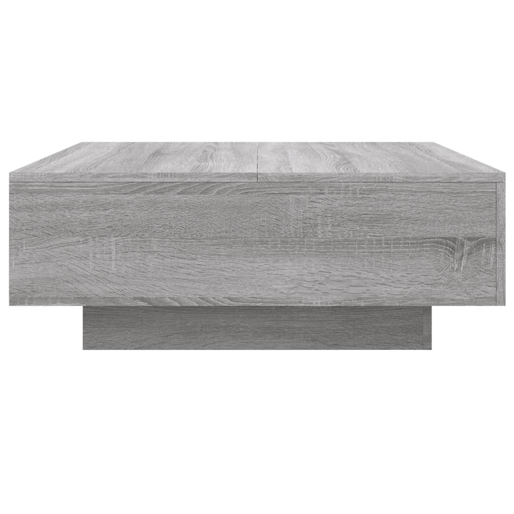 Coffee Table with LED Lights Grey Sonoma 80x80x31 cm