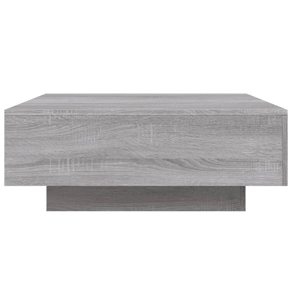 Coffee Table with LED Lights Grey Sonoma 80x80x31 cm
