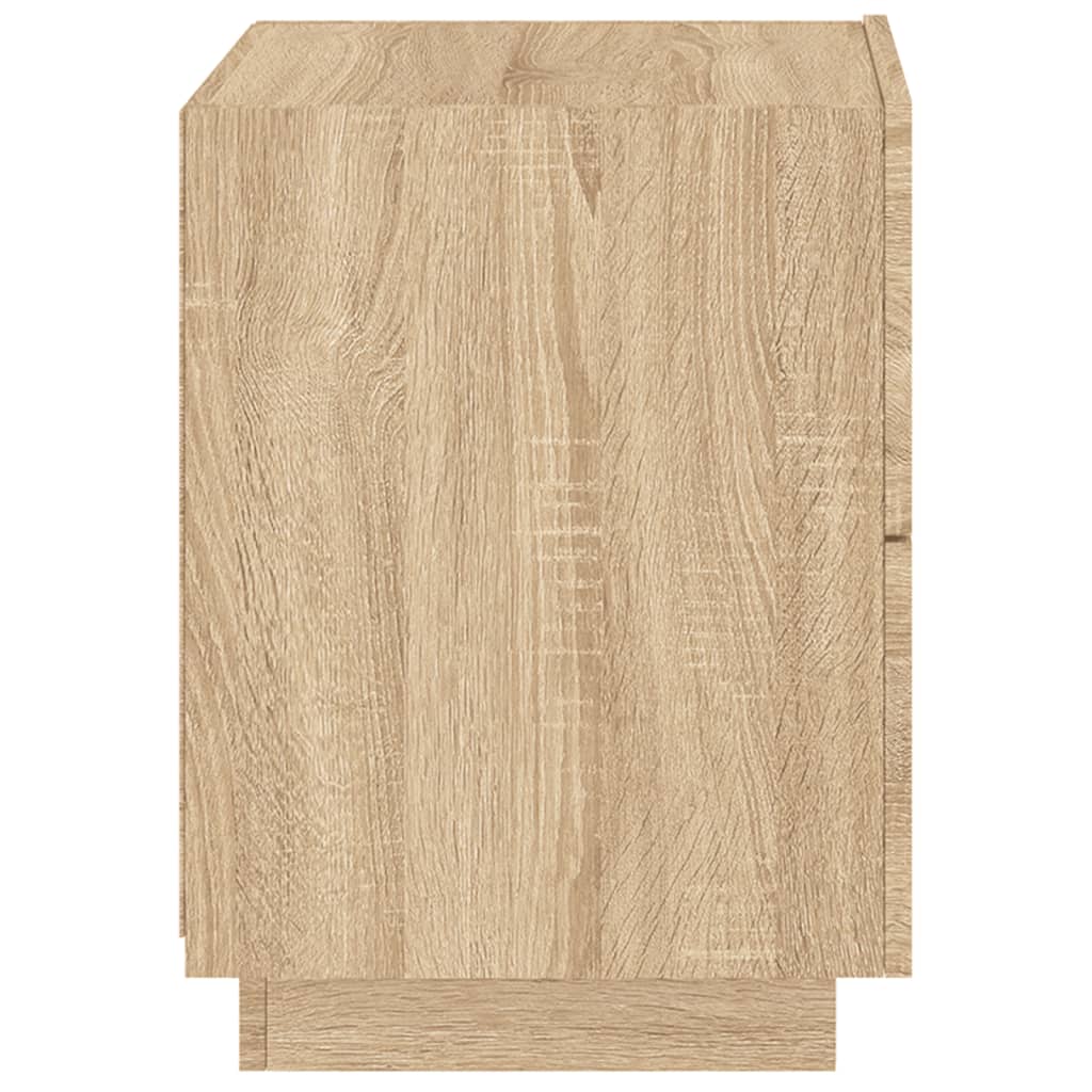 Sonoma Oak Bedside Cabinet with LED Lights - Engineered Wood
