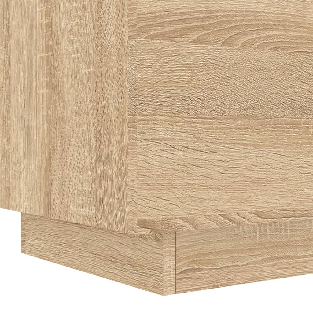 Sonoma Oak Bedside Cabinet with LED Lights - Engineered Wood