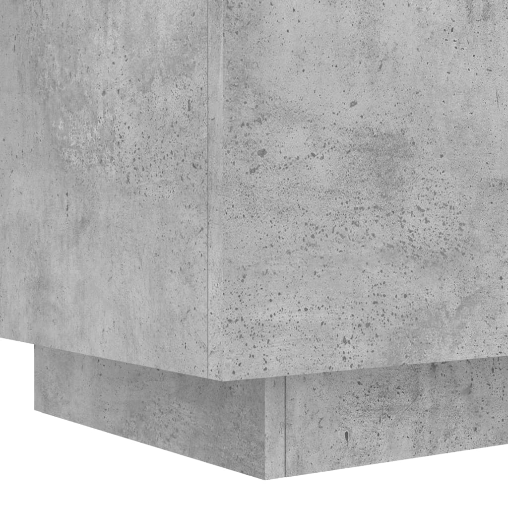 Concrete Grey Bedside Cabinets with LED Lights - Set of 2