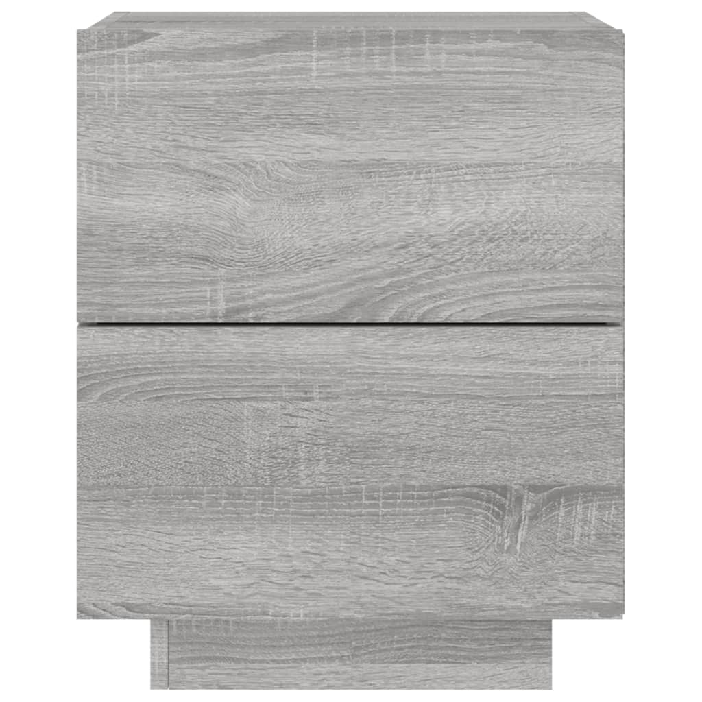 Grey Sonoma Bedside Cabinets with LED Lights, Set of 2