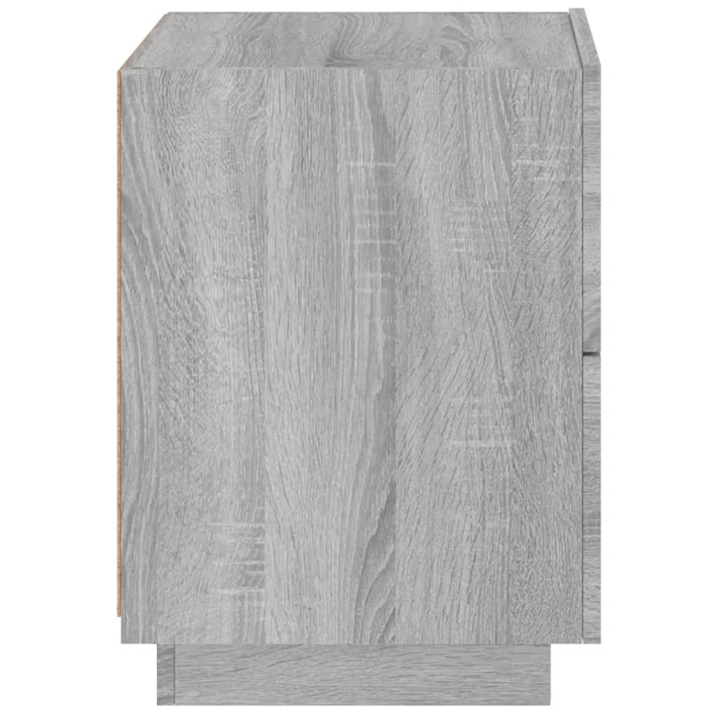 Grey Sonoma Bedside Cabinets with LED Lights, Set of 2