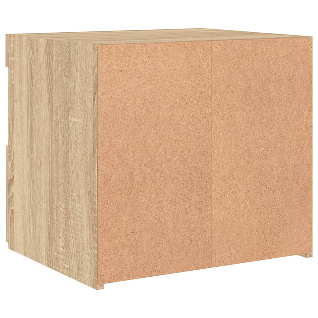 Sonoma Oak LED Bedside Cabinets Set of 2 - 50x40x45 cm