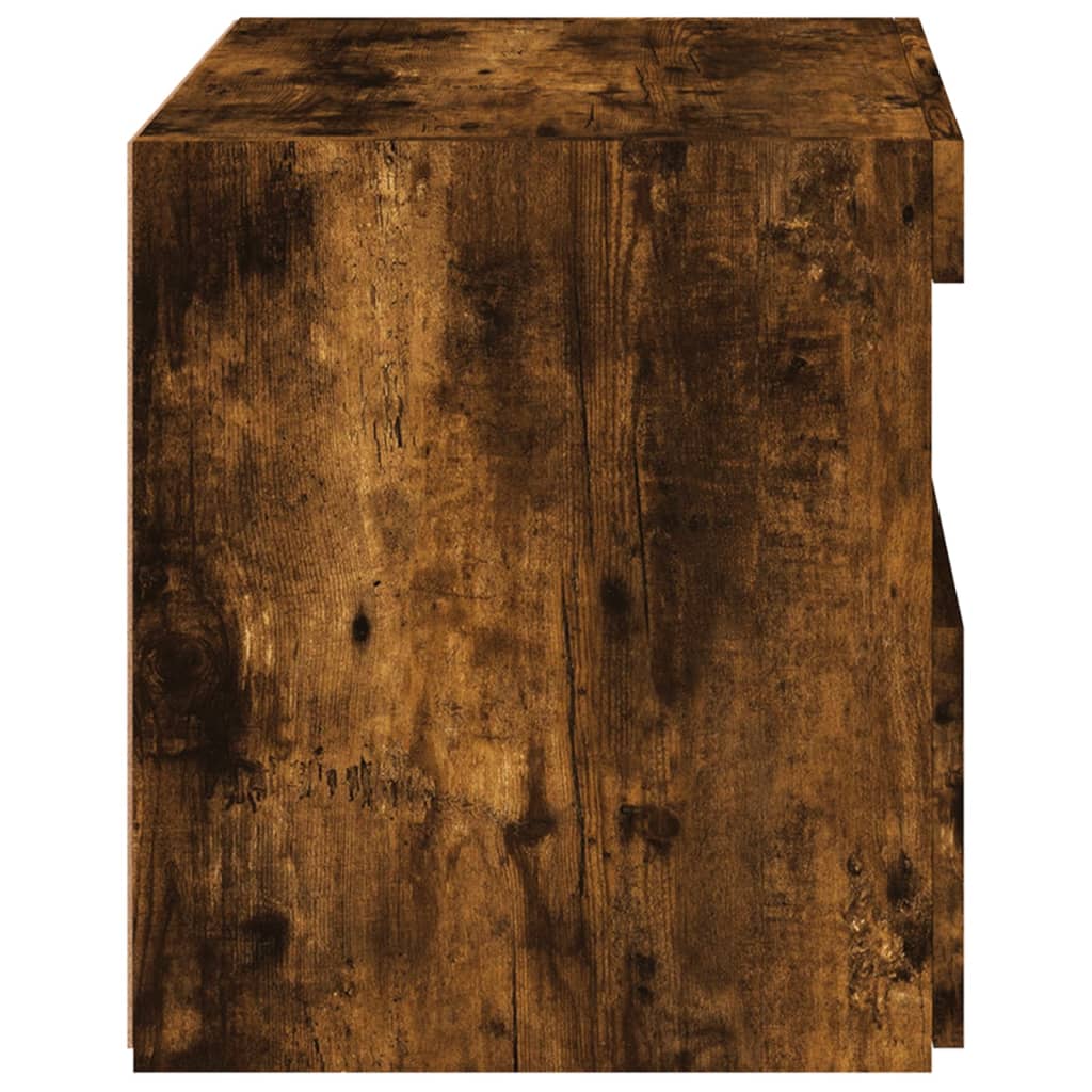 Smoked Oak LED Bedside Cabinets, Set of 2, 50x40x45 cm